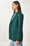 Women's Emerald Green Premium Suede Blazer Jacket Fn03443 - 3