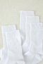White 5'Li Package Economic Package Cotton Textured College-Tennis-Medium Length Socks Tmnss24Co00006 - 3