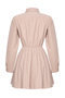 Camel Balloon Skirt Shirt Collar Mini Woven Dress Twoaw25El00489 - 6