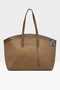 Mink Women's Leather Garnished Large Suede Tote Bag m 000008549
