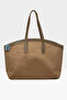 Mink Women's Leather Garnished Large Suede Tote Bag m 000008549 - 3
