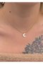 Gold Steel Moon Women's Necklace - 3