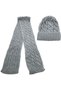 Winter Soft Textured Wool Hair Knit Thick Knitwear Scarf and Beanie 2-Piece Set Knitted Scarf Beret