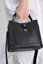 Elegant Black Shoulder and Hand Bag Medium Size - 6