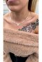 Trapezoid Pearl Crystal Heart Figured Women's Necklace - 3