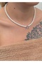 Bowknot Pearl Women's Silver Necklace - 2