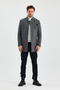 Men's Gray Color Cashew Coat - 2