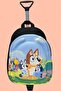 Kindergarten Nursery Children's 3D Colorful Bluey Printed School Bag and Backpack with Squeegee Wheels - 7