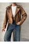 Oversized Belted Leopard Leather Style Jacket