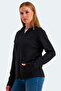 Vasco Women's Zippered Hooded Black Sweatshirt with Pockets - 3