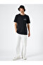 Slogan Printed T-Shirt Crew Neck Short Sleeve Cotton - 2