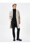 Long Coat Button Detailed Wide Collar Pocket - 2