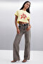 Ignacio Women's 100% Cotton Crop Yellow T-Shirt - 5