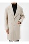 Long Coat Button Detailed Wide Collar Pocket - 6