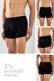 Men's Compact Cotton Plain Boxers 3 Pack Black