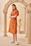 Stand Collar Midi Length Dress