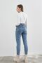By-5343 Double Kar Blue Mom Jeans Lycra High Waist Washed Jeans Extra Comfortable Stone Narrow Leg Pants - 3
