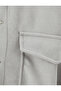 Suede Look Oversize Shirt Jacket with Pocket Detail and Snap Button - 6