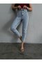 Leo 90's Dora jeans Lycra High Waist Blue Snow Washed Mom Jeans Extra Stretchy