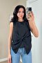 Sleeveless Blouse with Lacing Detail