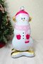Pink Gold Detailed Snowman Foil Balloon Feet Cute Snowman Balloon 120cm