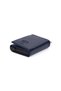 Unisex Vegan Leather Aluminum Mechanism Card Holder Wallet with Paper Money Compartment - Navy Blue