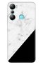 Infinix Hot 20I Case Silicone Patterned Pictorial Uv Cover Black White Marble