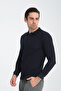 Men's Regular Fit Polo Collar Basic Sweatshirt with Drop Knit