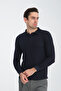 Men's Regular Fit Polo Collar Basic Sweatshirt with Drop Knit - 6