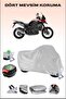 Rear Bag and Lock Compatible Grey Motorcycle Tarpaulin for Honda Vfr 1200 X Crosstourer, Secure