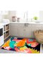 Barcelona Collection Multicolored Toucan Parrots Patterned Modern Decorative Carpet Barcelona69 - 3