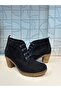 Decolite Boots Women's Navy Blue Suede Warm Lining Genuine Leather Style Chunky Heel Daily Boots - 3