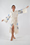 Kimono Kaftan Cotton Printed Belted 1 Piece Unisex Muslin Fabric Peshtemal Bathrobe - 6