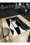 Barcelona Collection Black and White Abstract Patterned Modern Decorative Rug barcelona66 - 2