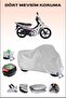 Rear Bag and Lock Compatible Gray Motorcycle Tarpaulin for Kuba Reiz 50, Secure