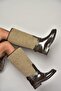 T 858725204   Brown Felt Fabric Detailed Rain Boots - 4