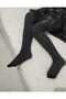 Girl's Shiny Dotted Black Pantyhose