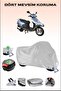 Rear Bag and Lock Compatible Gray Motorcycle Tarpaulin for Arora Ar 100-7 Special Alfa, Safe