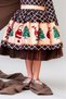 Girl's Plaid Detailed Santa Claus Printed Bebe Collar Christmas Black Dress - 3