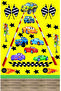 Laughing Car Racing Set Starry Foil Print 100X30 cm - 2