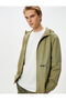 Seasonal Jacket Hooded Zipper Pocket Detailed Label Printed - 2