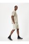 Bermuda Shorts with Lace-Up Waist Ribbed Pockets - 2