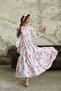 Hijab Pink Daisy Layered Poplin Dress