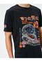 Crew Neck Slogan Printed Cotton T-Shirt - 5
