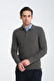 Patterned Men's Regular Fit Thick Polo Neck Sweatshirt