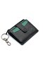 Genuine Leather Black Unisex Card Holder with Keychain and Multiple Card Slots Try114