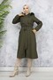 1101 Bondit Coat with Plush Inside and Fur Collar, Khaki