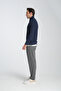Unisex Regular Fit Cotton Honeycomb Braided Half Zipper Stand Collar Sweatshirt - 4