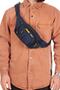 Unisex Impertex Fabric Waterproof Shoulder and Waist Bag with Headphone Outlet Cross Strap Navy Blue