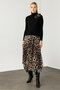 Modailgi Skirt Asymmetrical Leopard Patterned Knitted Dress Brown - 4